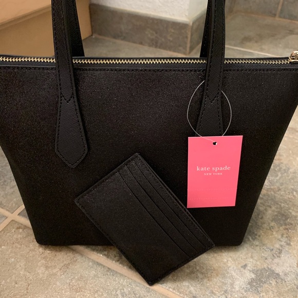 KATE SPADE JOELEY BLACK SATCHEL BAG CARD HOLDER - Picture 5 of 8